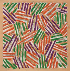 Untitled by Jasper Johns, 1977, Screenprint in colors, on Patapar printing parchment, folded (as issued), sold Oct 2020