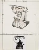Wrapped Telephone, Project for L. M. Ericsson Model by Christo & Jeanne-Claude, 1985, Lithograph in colors with collage of fabric, twine and photograph, on Arches paper mounted to Museum board (as issued), , sold Oct 2020