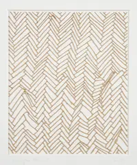 Herringbone Floor by Rachel Whiteread, 2001, Laser-cut relief in Finnish birch plywood, sold Oct 2020