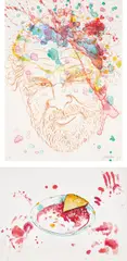 Cherry Pie; and Son of Sam by Robert Carston Arneson, 1975; and 1981, Two lithographs in colors, on Arches Cover white paper, the full sheets, sold Oct 2020