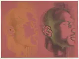 Ed Paschke, Michael Jordan, from One on One, 1994, Unique screenprint with metallic ink and hand-coloring in pastel and enamel marker, on wove paper, with full margins