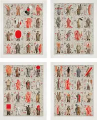 Grisha Bruskin, Notes, 1991, The complete set of four screenprints in colors, on Somerset paper, with full margins
