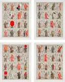 Grisha Bruskin, Notes, 1991, The complete set of four screenprints in colors, on Somerset paper, with full margins