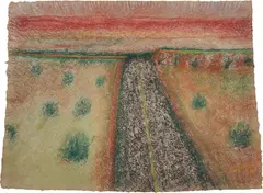 Richard Artschwager, Road with Brown Sky, 2010, Pastel drawing in colors on handmade paper