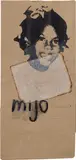 Mark Bradford, Mijo, from Can You Feel It?, 2004, Unique lithograph with hand applied endpaper, on a brown paper bag