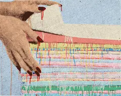 Marilyn Minter, Hands Folding, 1989, Screenprint in colors, on anodized aluminum panel mounted on aluminum frame (as issued)