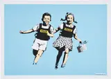 Police Kids (Jack and Jill) by Banksy, 2005, Screenprint in colors, on wove paper, with full margins, sold Oct 2020