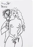 George Condo, Untitled (Mental States playing card drawing)