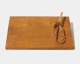 Juan Muñoz, Untitled (Chopping Block), 2001, Wood chopping block sculpture and wood and metal knife
