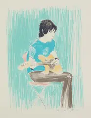 Elliott by Elizabeth Peyton, 1999, Lithograph in colors, on Somerset Satin paper, with full margins, sold Oct 2020