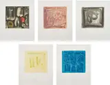 Melissa Meyer, Survey Suite I, 1992, The complete set of five etchings in colors, on Somerset textured white paper, with full margins