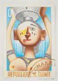Larry Rivers, République de Guinée (Republic of Guinea), 1977, Pochoir in colors with hand-drawing in pencil and airbrushing in acrylic, on Arches 88 paper, with full margins