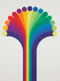 Julio Le Parc, Volume Virtuel, 1970, Screenprint in colors, on wove paper, the full sheet, adhered to foamcore support