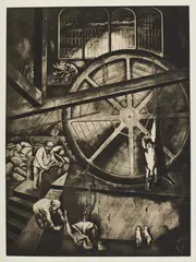 The Large Hog Hoist by Sue Coe, 1988-1994, Photo-etching, mezzotint and screenprint on German etching paper, with full margins, offered Oct 2020