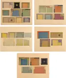 Peter Halley, A Tour of the Monuments of Passiac, New Jersey, 1989, The complete set of five relief etchings in colors, on Kitikata Japanese paper, with full margins