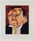 Dana Schutz, (Untitled) Poisoned Man, 2005, Woodcut and lithograph in colors, Yatsuo, Somerset Book White, Arches Cover Black Chine collé to Rives BFK paper, with full margins
