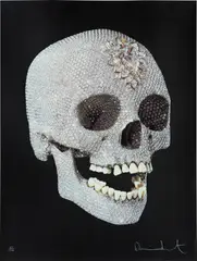 Damien Hirst, For the Love of God, the Diamond Skull, 2007, Screenprint in colors, with glazes and diamond dust, on wove paper, the full sheet