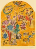 La Tribu de Joseph, from Douze maquettes de vitraux pour Jérusalem (The Tribe of Joseph, from Twelve Maquettes of Stained Glass Windows for Jerusalem) by Marc Chagall, 1964, Lithograph in colors, on Arches paper, with full margins, sold Dec 2020