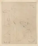 Pablo Picasso, Le Bain, plate 12 from La Suite des Saltimbanques (The Bath, from The Acrobats Suite), 1905, Drypoint, on Van Gelder Zonen paper, with margins