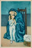 Pablo Picasso, Maternité (Maternity), by Jacques Villon, 1930, Aquatint in colors, on wove paper, with margins