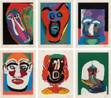 Bedized Pudding Canadian Suite by Karel Appel, 1979, The complete set of six mixed media prints in colors with embossing, on Arches paper, with full margins, with title page, sold Dec 2020