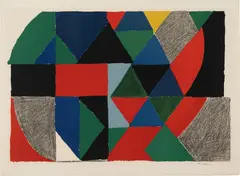 Polyphonie (Polyphony) by Sonia Delaunay, 1975, Lithograph in colors, on wove paper, with full margins, sold Dec 2020