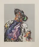 Maggi Hambling, Untitled, George Melly singing screenprint in colours