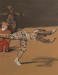 Ruskin Spear, Untitled, 'At the Circus' screenprint in colours