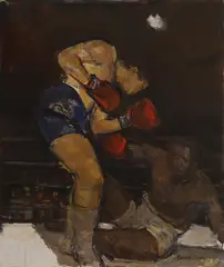 Untitled by Ruskin Spear, oil on board 76 x 63cm, sold Oct 2024