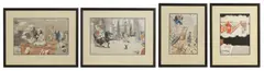 H. M. Bateman, Untitled, pen and ink and watercolour 33 x 50cm and smaller (4) Provenance: Christie's