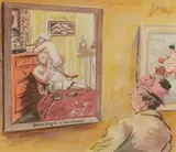 Terence Parkes aka 'Larry', Untitled, pen and ink and watercolour over pencil 25 x 28.5cm Provenance: With Chris Beetles