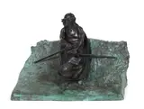 John Ian Howard Clinch, Untitled, Rowing bronze with rich brown and green patination