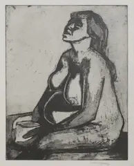 George Chapman, Untitled, 'Pregnant Woman II' etching and aquatint