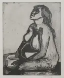 George Chapman, Untitled, 'Pregnant Woman II' etching and aquatint