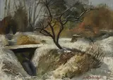 John Aldridge, Untitled, oil on board 22 x 31.5cm