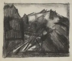 Untitled by David Bomberg, 1937 black chalk 43.5 x 50.5cm, sold Oct 2024
