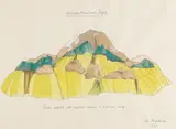 Peter Arthur Hutchinson, Mustard Mountains Project, 1983, watercolor, gouache and ink on paper