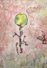 Ellie Pyle, Untitled (Sadly my dancing horrified a caterpillar...), 1996-97, oil and mixed media on canvas