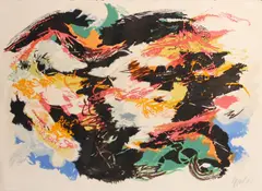 Dans la Tempête by Karel Appel, 1960, Color lithograph on wove paper, offered May 2013