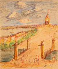 Jean Dufy, Le Pont Alexandre III, Paris, n.d., Color lithograph with handcoloring on SAV Velin paper