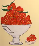 Bob Stanley, Strawberries, 1978, Color screenprint on wove paper