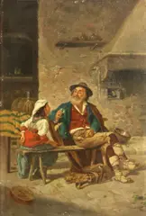 Rudolf von Alt, A refreshing pause, oil on panel