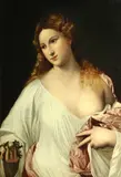 Titian, Flora, oil on canvas