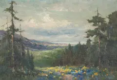 Arthur Beckwith, Santa Cruz from Ben Lomond Mountain, oil on canvas