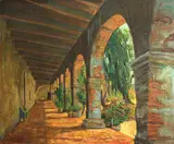James Arthur Merriam, Mission San Juan Capistrano, oil on canvas