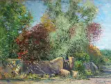 William J. Schultz, Study for Autumn on Camino Del Monte Sol, oil on canvas