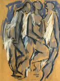 Hans Burkhardt, Untitled, pastel and conté crayon on brown paper