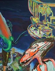 Juan Ugalde, Figures in an interior, 1984, oil on canvas
