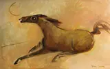 John Chin Young, Galloping horse, oil on canvas