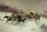Adolf "Constantin" Baumgartner-Stoiloff, Cossacks, oil on canvas
